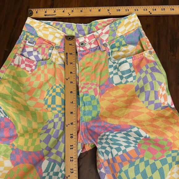 THE RAGGED PRIEST Sensory Dad Jeans Colorful Checkered Hippie Retro - Picture 14 of 16